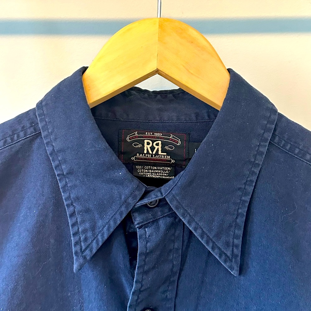 Ralph Lauren RRL Double RL Blue Button Down Shirt Large